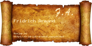 Fridrich Armand névjegykártya
